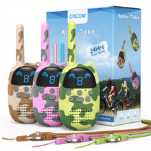 Load image into Gallery viewer, GOCOM Kids Toys Walkie Talkies Birthday Child Gift Walky Talky Handheld Two-Way Radio Boys & Girls Toys Age 3-12, for Indoor Outdoor Hiking Adventure Games 3 Pack