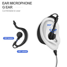 Load image into Gallery viewer, Two Way Radio Earpiece G Shape Police Headset PTT Walkie Talkie Headphone 2.5mm 7-Shaped Connector-Pack of 2