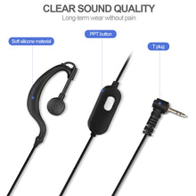Load image into Gallery viewer, Two Way Radio Earpiece G Shape Police Headset PTT Walkie Talkie Headphone 2.5mm 7-Shaped Connector-Pack of 2