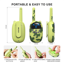 Load image into Gallery viewer, GOCOM Kids Toys Walkie Talkies Birthday Child Gift Walky Talky Handheld Two-Way Radio Boys & Girls Toys Age 3-12, for Indoor Outdoor Hiking Adventure Games 3 Pack