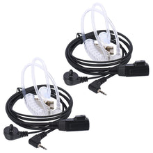 Load image into Gallery viewer, Walkie Talkie Headset with Mic PTT, 1 Pin 2.5mm Two - Way Radios Earpiece Noise Canceling Transparent Security Headphone Walkie Talkies, Black, 2 Pack