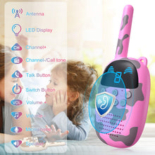 Load image into Gallery viewer, Kids GO100 Walkie Talkies 5 Pack Kids Toys for Age 3-12, Long Range Two Way Radios Talkie Toy, Birthday Present Festival Gifts for Children Girls Boys, for Outside, Camping, Hiking