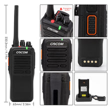 Load image into Gallery viewer, GOCOM GD100 Long Range & Rechargeable Two-Way Radio, industrial Digital & Analog Long Distance warehouse walkie talkies 2Pack