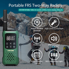 Load image into Gallery viewer, G9 Waterproof Walkie Talkie Long Range, Floating Portable Two Way Radio, NOAA Weather Alert,SOS,Flashlight, Rechargeable 2 Way Raido for Adults (4 Pack)