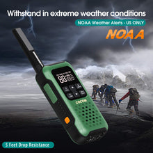 Load image into Gallery viewer, G9 Waterproof Walkie Talkie Long Range, Floating Portable Two Way Radio, NOAA Weather Alert,SOS,Flashlight, Rechargeable 2 Way Raido for Adults (4 Pack)