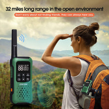 Load image into Gallery viewer, GOCOM G9 Waterproof Adult Walkie Talkies, Long Range 2 Way radios Rechargeable Outdoor Adventure NOAA Weather Alert & SOS Emergency Lamp 6Pack