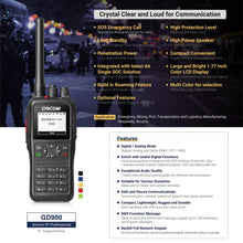 Load image into Gallery viewer, Walkie Talkie for Adults Long Range - GOCOM GD900 Waterproof DMR Radio Digital Heavy Duty 2 Way Radio(1Pack)