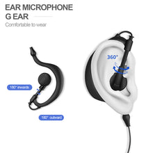 Load image into Gallery viewer, Two Way Radio Earpiece G Shape Police Headset PTT Walkie Talkie Headphone 2.5mm 7-Shaped Connector-Pack of 2
