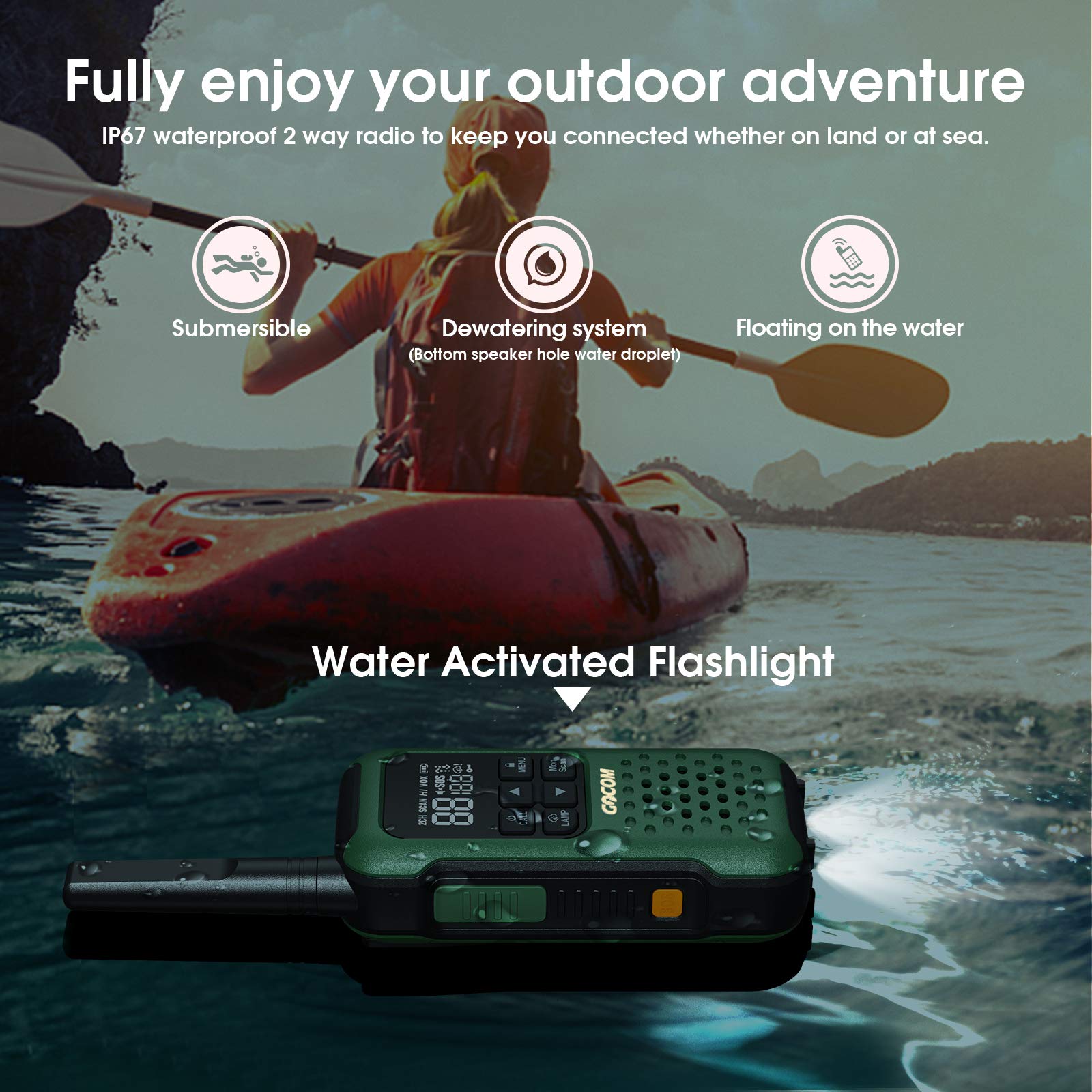 G9 Waterproof Walkie Talkie Long Range, Floating Portable Two Way Radi –  GOCOM Store