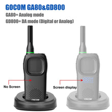 Load image into Gallery viewer, GOCOM GA80 Two Way Radios - Business Walkie Talkies for Adults Rechargeable, Big PTT Button Analog Handheld Commercial Radio 4Pack
