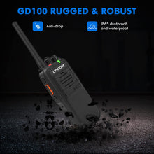 Load image into Gallery viewer, GOCOM GD100 Long Range &amp; Rechargeable Two-Way Radio, industrial Digital &amp; Analog Long Distance warehouse walkie talkies   2Pack
