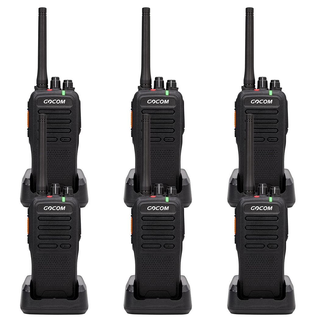 Digital & Analog Long Distance GD100 Walkie Talkies, Long Range & Rechargeable Two-Way Radio(6 Pack)