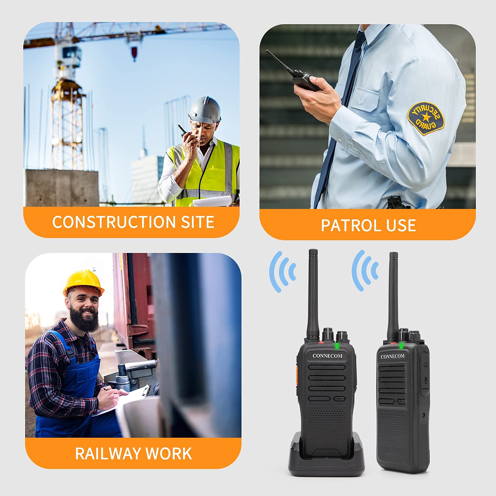 GOCOM GA80 Business Analog Walkie-Talkie, Rechargeable Amateur Two-Way  Radios (2 Pack)