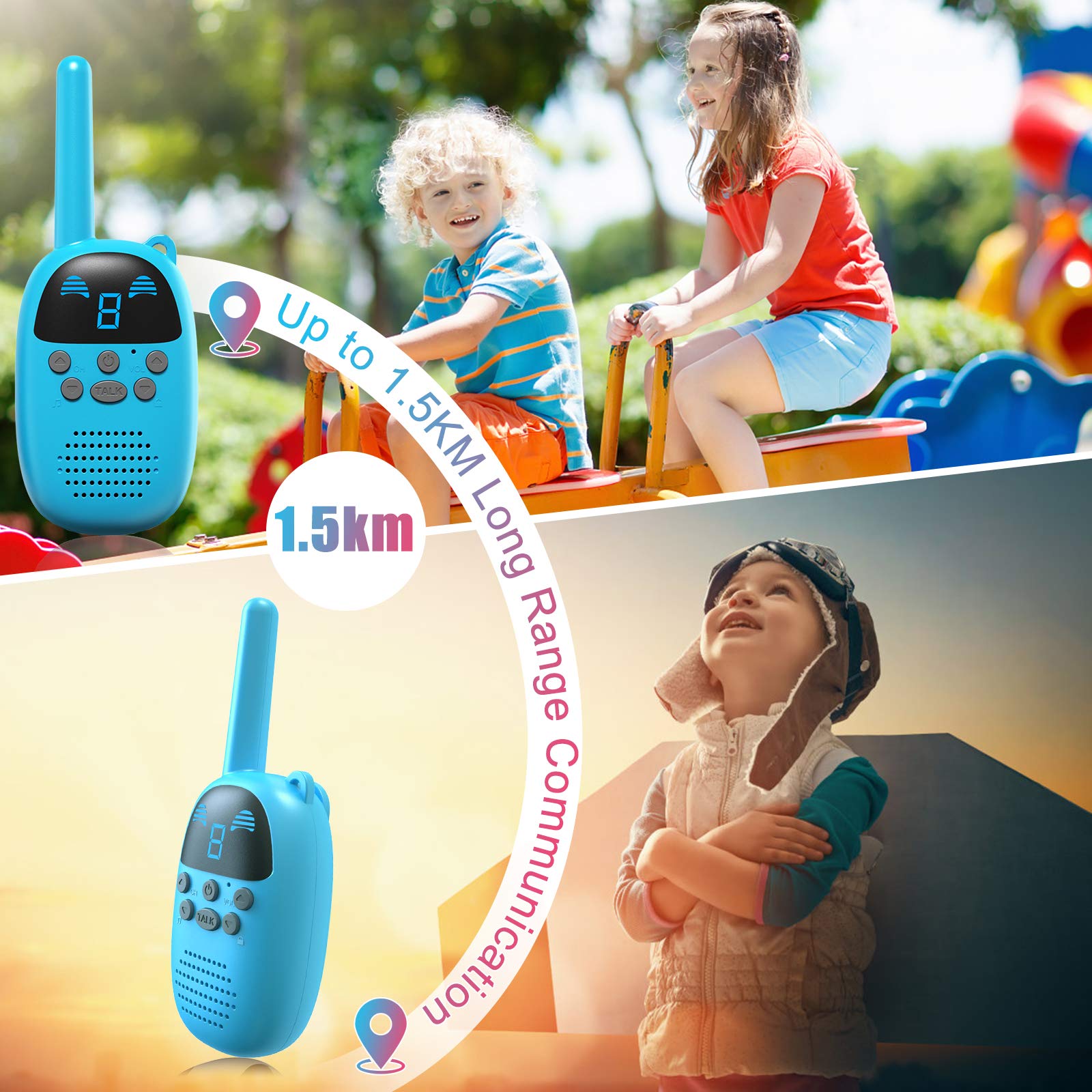 Kids GO100 Walkie Talkies Pack Kids Toys for Age 3-12, Long Range Tw –  GOCOM Store