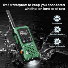 Load image into Gallery viewer, GOCOM G9 Waterproof Adult Walkie Talkies, Long Range  2 Way radios Rechargeable Outdoor Adventure NOAA Weather Alert &amp; SOS Emergency Lamp 6Pack
